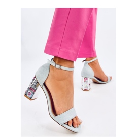 Jean stone heeled sandals blue 1