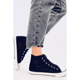 Openwork high-top sneakers Black 1