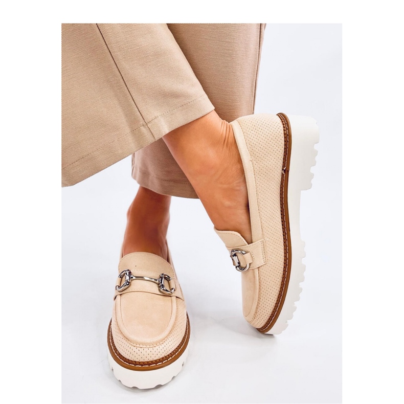 Beige women's moccasins 1