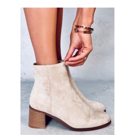 Classic Beige Heeled Ankle Boots 1