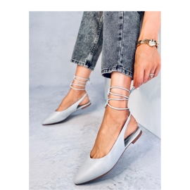 Tied open heel ballerinas Gray grey 1