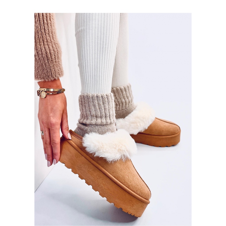 Camel platform snow slippers brown 1