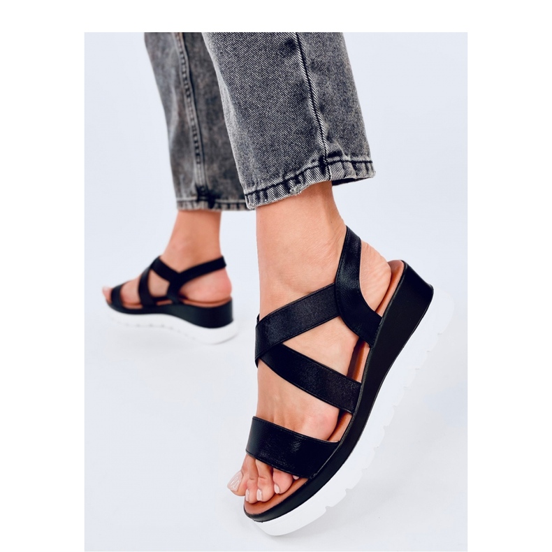 Black wedge sandals 1