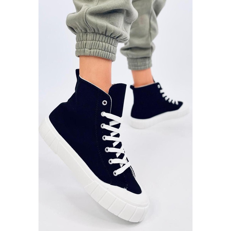 Canvas sneakers for the ankle Black 1