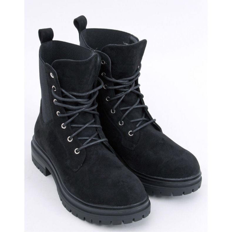 Vecna ​​Black worker lace-up ankle boots - Inello 1