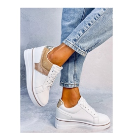 Beige wedge sneakers white 2