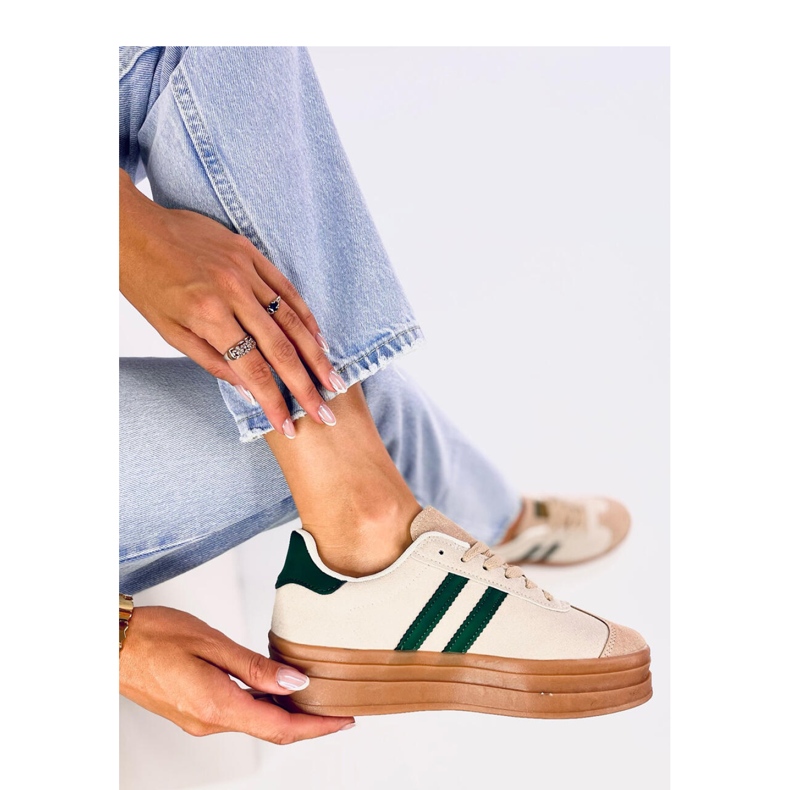 Essa BEIGE/GREEN women's sneakers - Inello 1