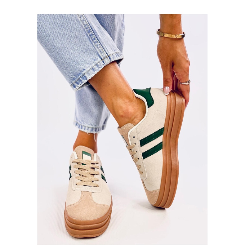 Essa BEIGE/GREEN women's sneakers - Inello 2