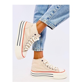 Beige platform sneakers 1