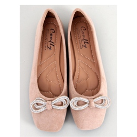 Suede ballet flats with a bow by Serna Kaki - Inello beige 1