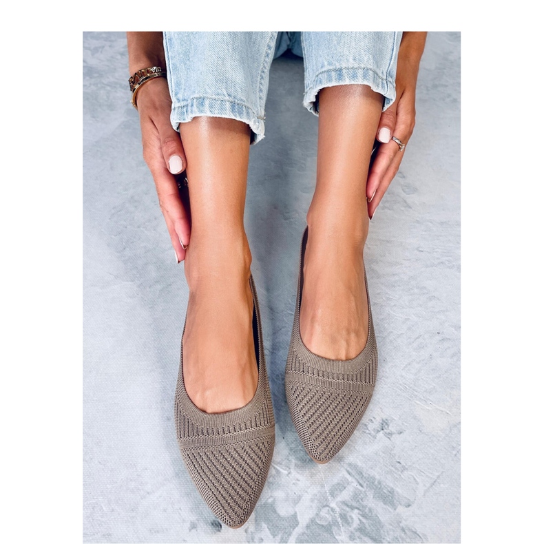 Kayla Khaki woven ballet flats - Inello brown 2