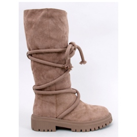 Suede boots with Khaki cord brown 1