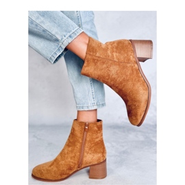 Classic Camel high-heeled ankle boots brown 1