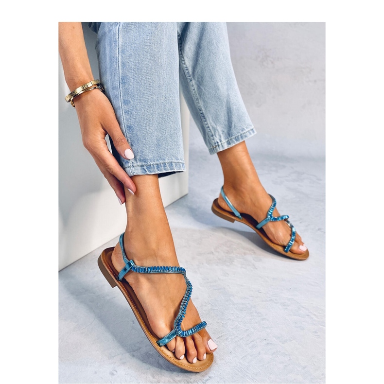 Adani Blue crystal sandals - Inello 2