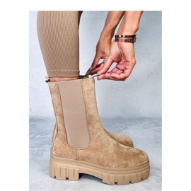 Khaki high Chelsea boots beige 1