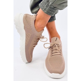Khaki sock sports shoes brown 1