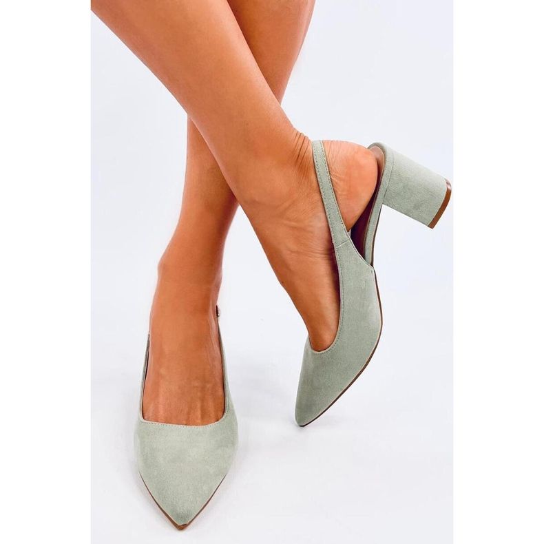 Open Heel Pumps Green 2