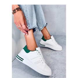 Green wedge sneakers white 1