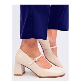 Mary Jane Beige style high heel pumps 1