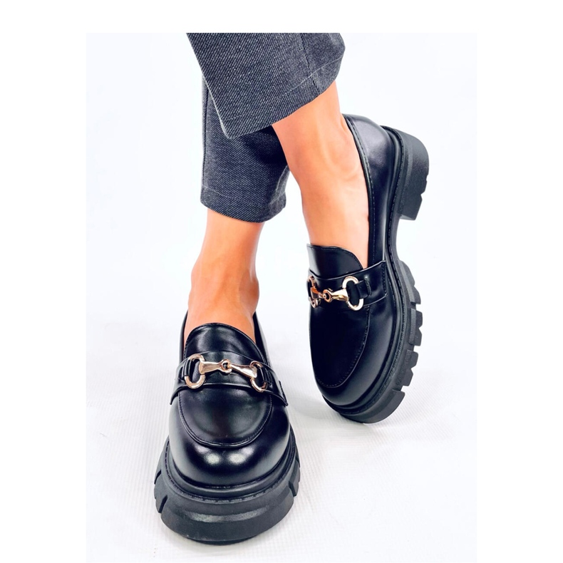 Kyress Black high-soled moccasins - Inello 1