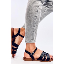 Black women's flat sandals 1