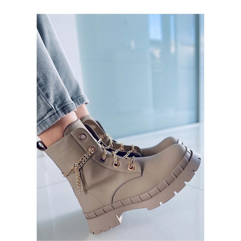 Lohan Apricot lace-up ankle boots - Inello beige 2