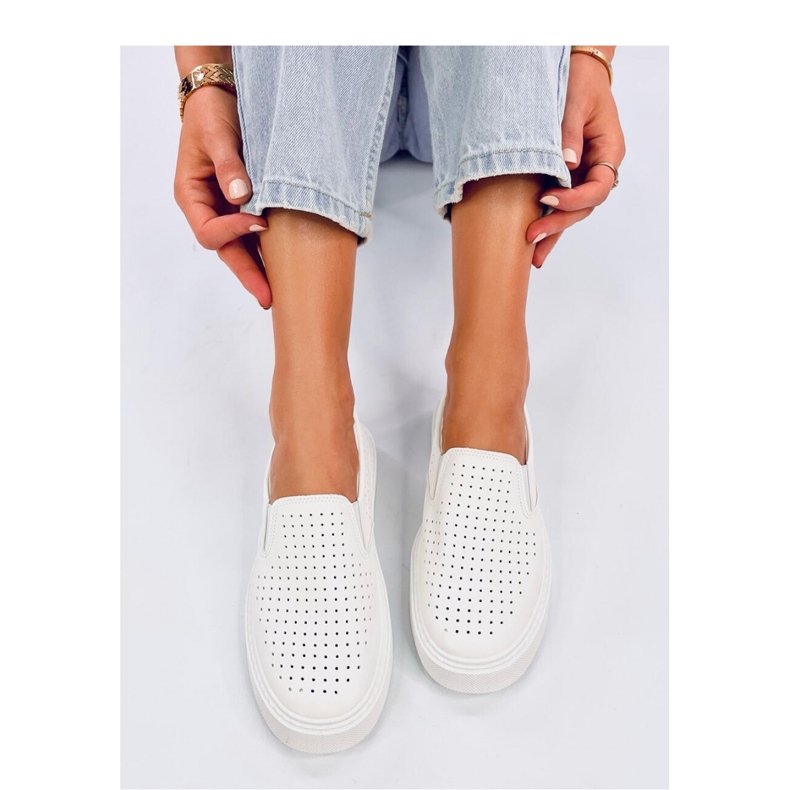 White openwork slip-on sneakers 1