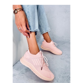 Women's sock sports shoes pink 1