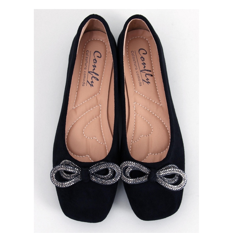 Suede ballet flats with a bow Serna Nero - Inello black 1
