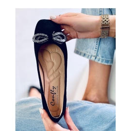 Suede ballet flats with a bow Serna Nero - Inello black 2