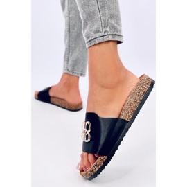 Cork sliders with zircons Black 2