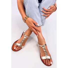 Pourta Gold women's sandals - Inello yellow 2