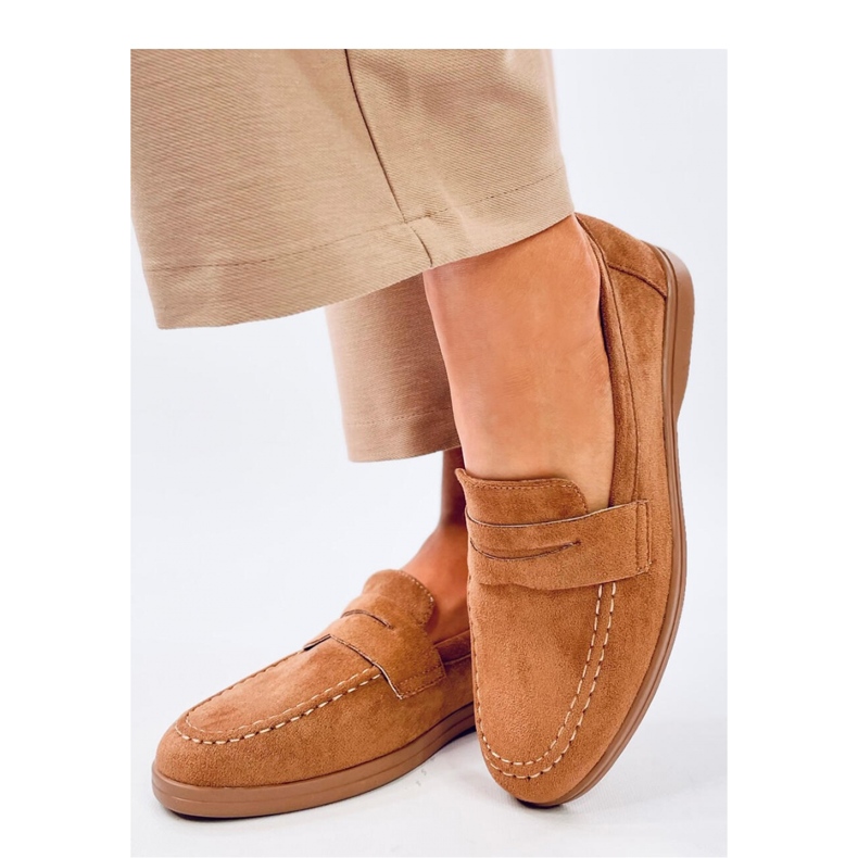 Khaki women's loafers brown 1