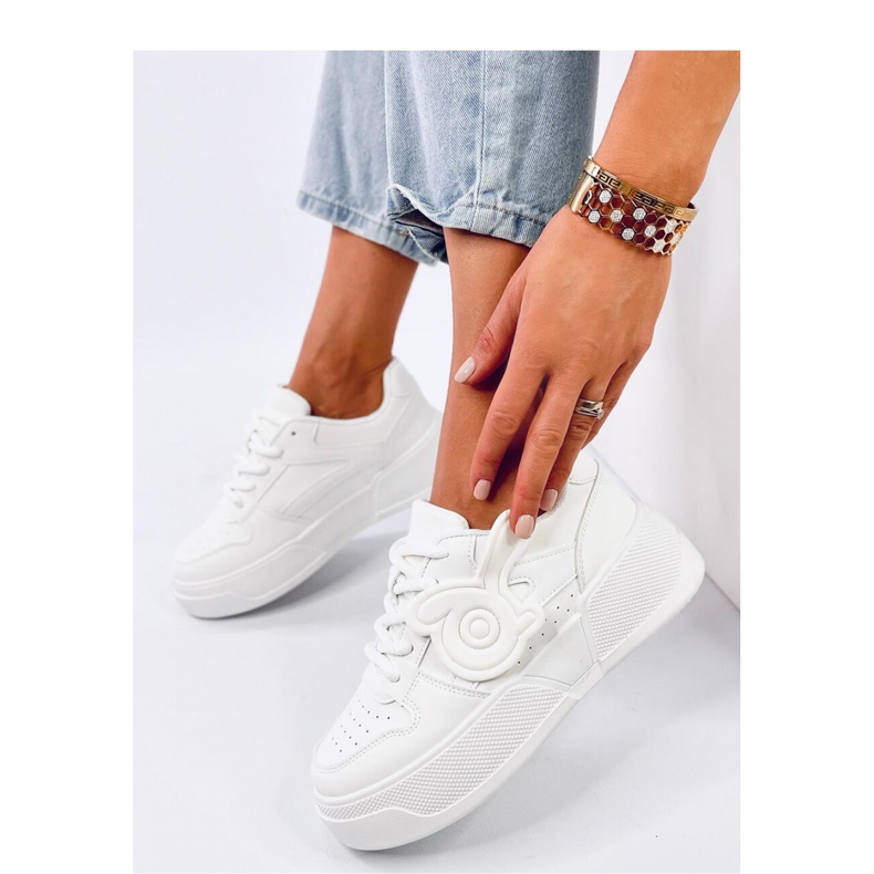 Women's white platform sneakers 1