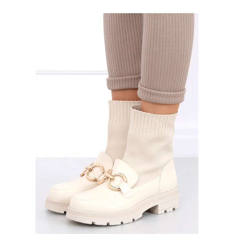 Tone Beige sock ankle boots - Inello 2