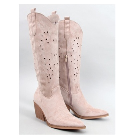 Corbins Beige openwork cowboy boots - Inello 1