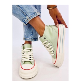 Women's high-top sneakers on the platform green 2
