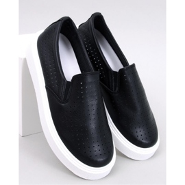 Black openwork slip-on sneakers 1