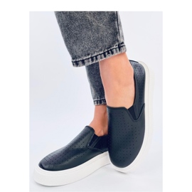 Black openwork slip-on sneakers 2
