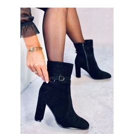 Dianes Black suede high-heeled ankle boots - Inello 2