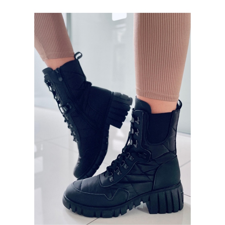 Jewel Black nylon ankle boots - Inello 2