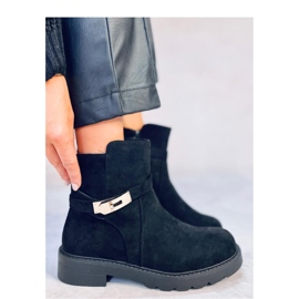 Drapers Black suede flat ankle boots - Inello 2