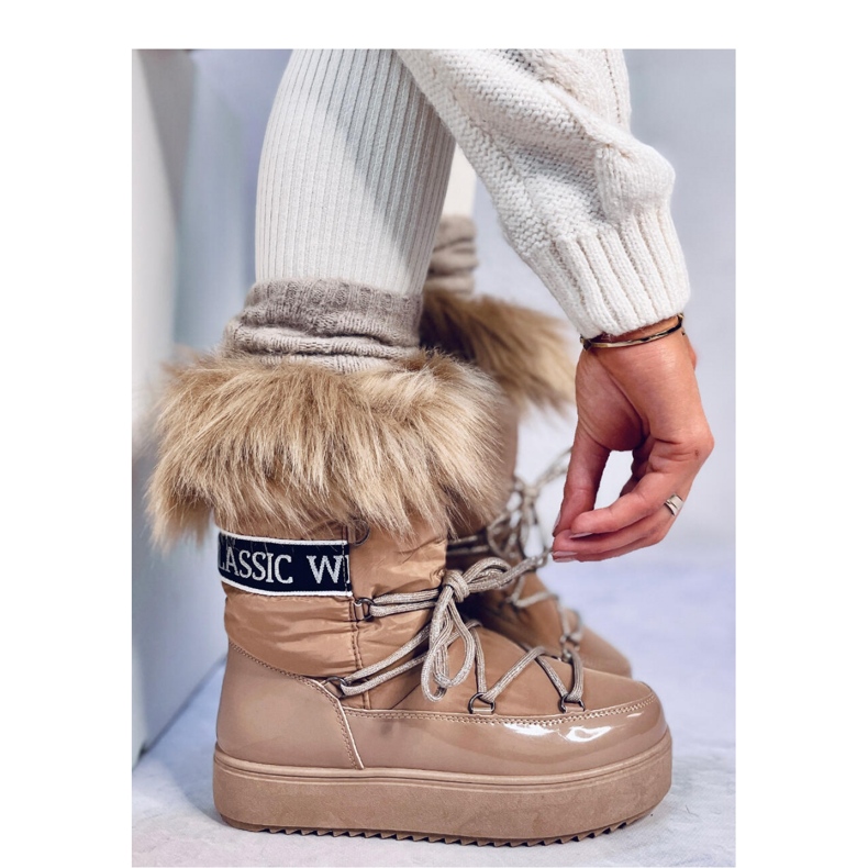 Kendals Khaki fur snow boots - Inello brown 2