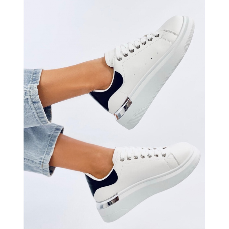 Black women's sneakers white 1