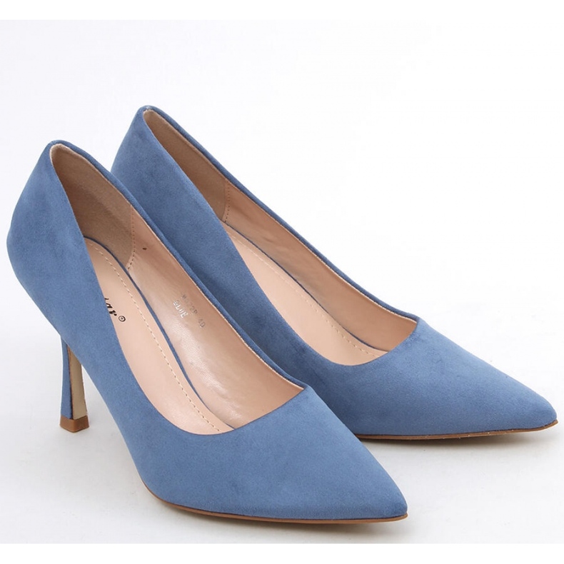 Blue suede women's high heels 1
