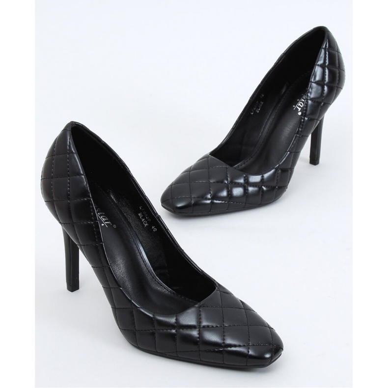 Women's Quilted Black High Heels 1