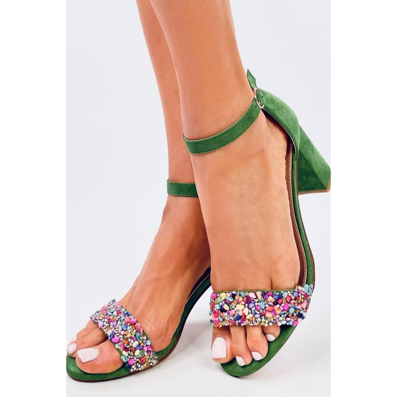 Valentine Green high-heeled sandals with stones - Inello 1