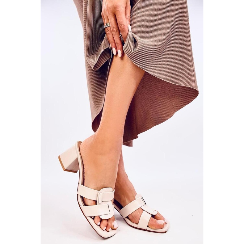 Sandal Elegant high-heeled flip-flops Lafar Beige - Inello 2