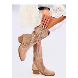 Hunter Khaki openwork cowboy boots - Inello brown 2
