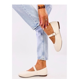 Beige strappy ballet flats 1